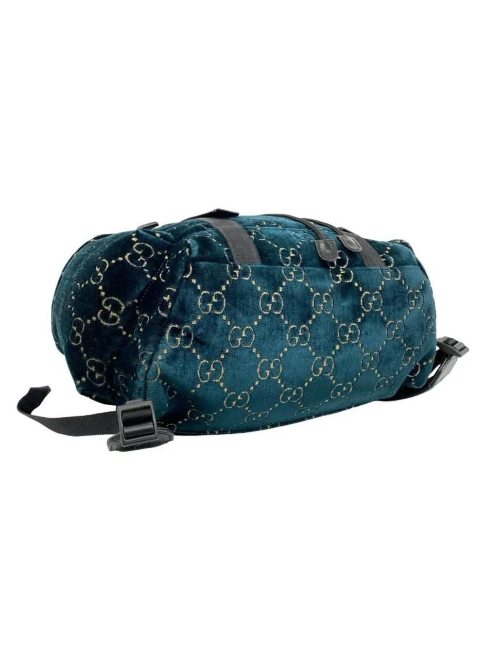 Gucci GG Velvet Velour Leather Backpack Green Black